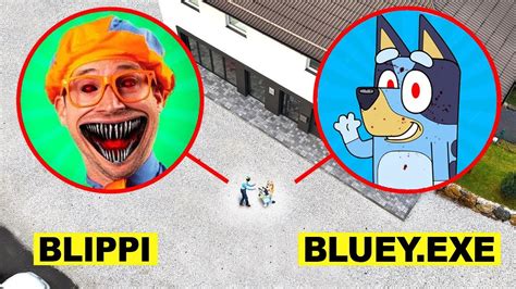 Drone Catches Blippi And Evil Blueyexe At Haunted Playground In Real