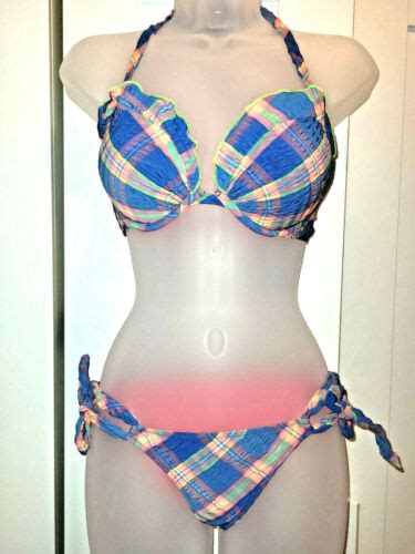 Victoria Secret 32c 32d Two Add 2 Cup Push Up Bikini Top Xs Bottom