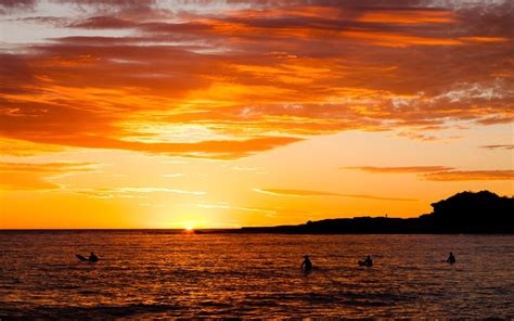 Wallpaper Sunlight Sunset Sea Nature Shore Reflection Beach