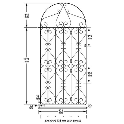 991mm GAP X 1867mm High Galvanised Regent Scroll Tall Garden Gates