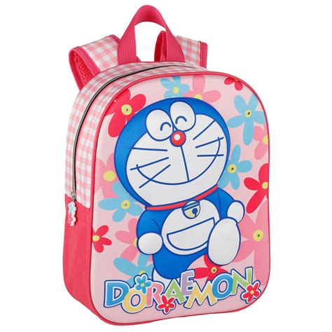 Mochila 3D Pré Escolar luzes Doraemon 32 cm Brinquedos e Artigos