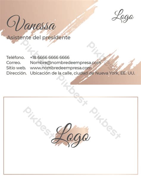 Business Card Rose Gold Brush Template | AI Free Download - Pikbest