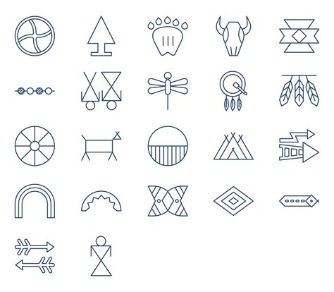 Native American Symbol And Sign Icon Set Vector Art At Vecteezy