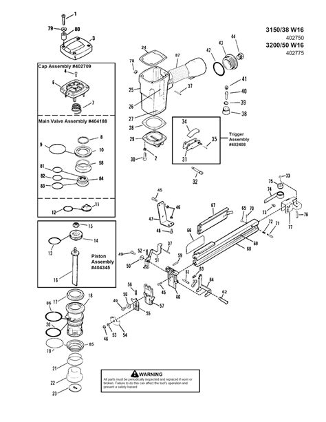 Buy Paslode 402775-(3200/50 W16) Replacement Tool Parts | Paslode 402775-(3200/50 W16) Diagram