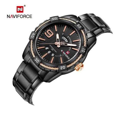 Naviforce Montre Quartz De Calendrier Pour Homme Noir Et Bronze