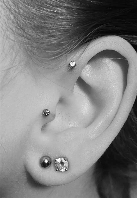 Forward Helix Tragus Double Lobe Piercing Piercings Tatuagens E Piercings Tatuagens