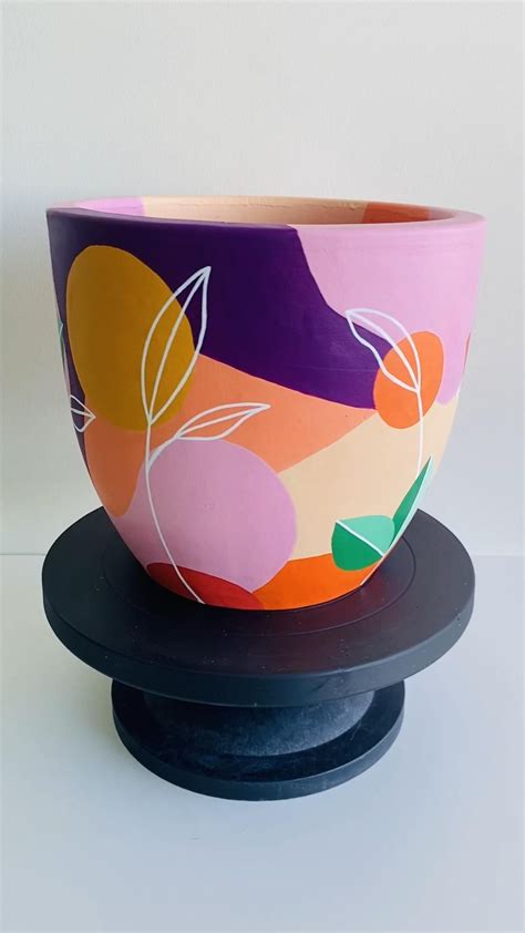 Hand Painted Terracotta Pot Tropical Sunset Artofit