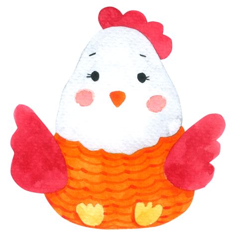 Chicken Cartoon Cute Watercolor 10136382 Png