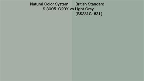 Natural Color System S 3005 G20Y Vs British Standard Light Grey BS381C