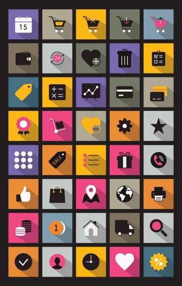 Flat Long Shadow Icons Ai Pngs