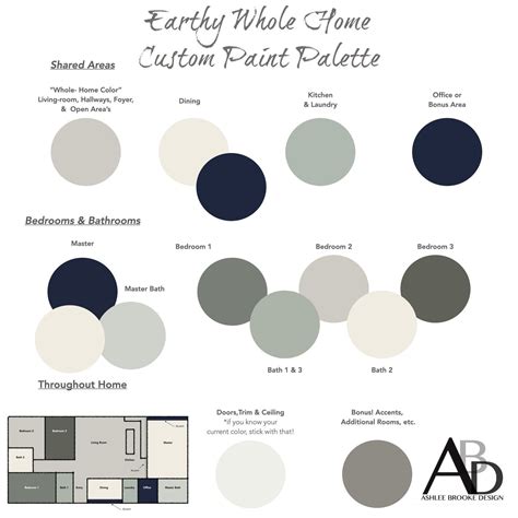 Sherwin Williams Premade Custom Earthy Whole Home Paint Palette Professional Paint Scheme Color