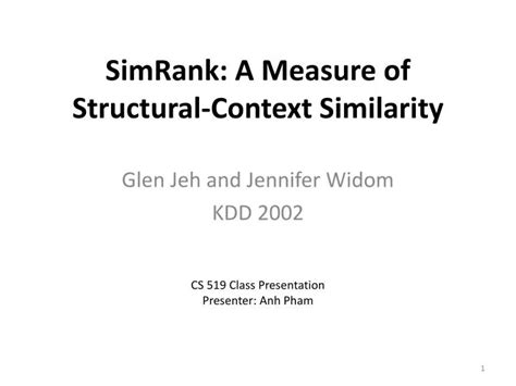 PPT SimRank A Measure Of Structural Context Similarity PowerPoint