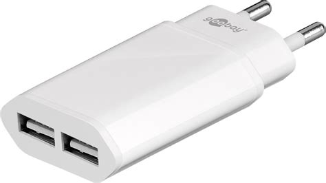 USB Laddare 100 240V 2 X USB 2 4A Vit