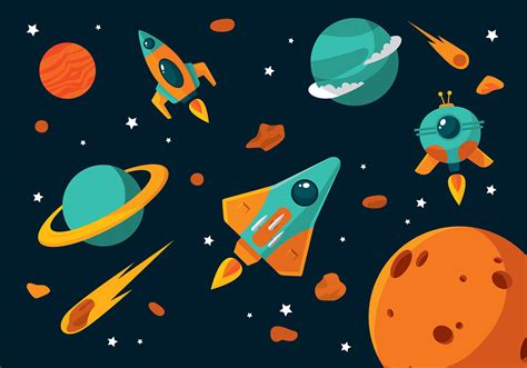 Starship Cartoon Free Vector 136803 Vector Art at Vecteezy