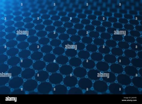 D Rendering Abstract Nanotechnology Hexagonal Geometric Form Close Up