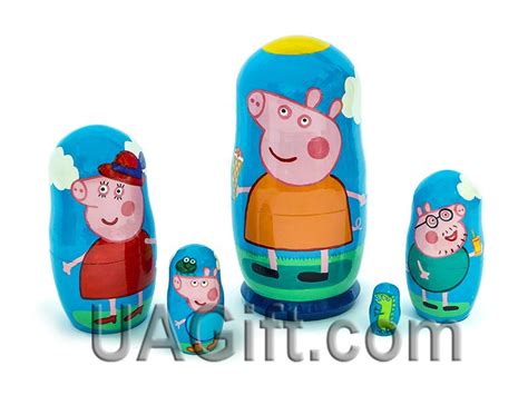 Матрьошка Герої мультфільмів - Свинка Пеппа 5м М5D02