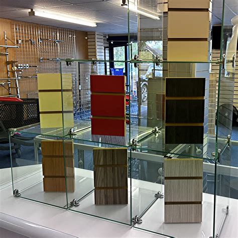 10 Stepped Glass Cubes Retail Display Kit Uni Shop Slatwall Panels