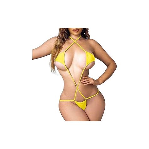 Tiaobug Costume Da Bagno Intero Estivo Donna Sexy Micro Bikini Hot