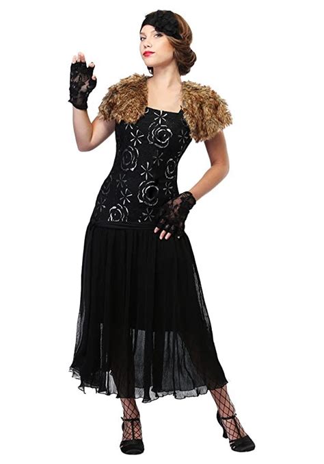 1920s Costumes Flapper Great Gatsby Gangster Girl Mafia Outfit Plus Size Flapper Costume