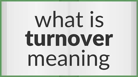 Turnover Meaning Of Turnover Youtube