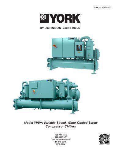 Model Yvwa Variable Speed Water Cooled Screw Compressor Chillers