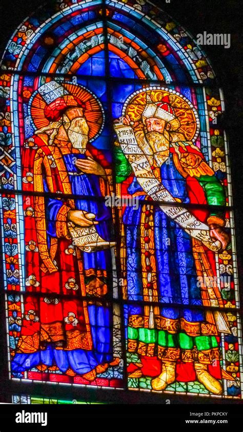 Old Testament Prophets Stained Glass Window Duomo Cathedral Church Florence Italy Window From