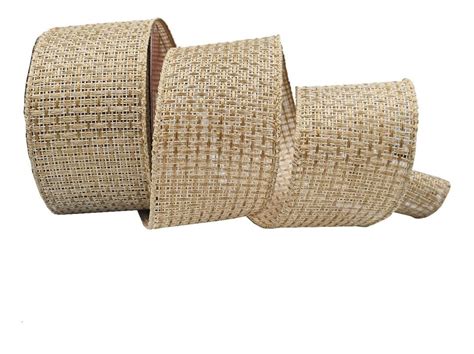 Comprar Fita Natalina Aramada Trama Nude Gold Luxo Prime M Casa