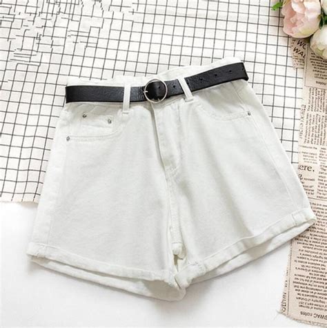 Buy Fashion Women Denim Shorts Crimping High Waist Wide Leg Slim Summer