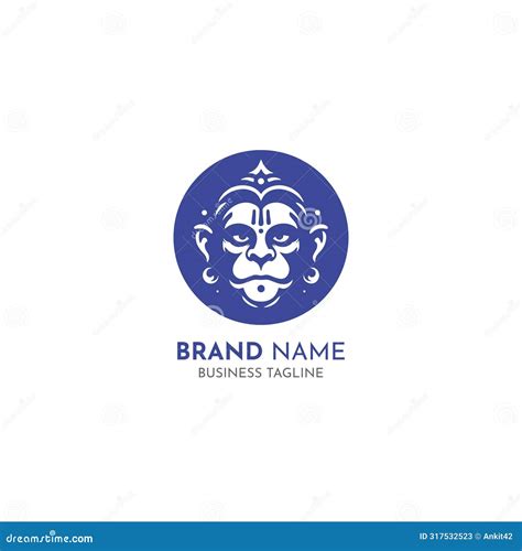 Lord Hanuman Powerful Expression Logo Vector Stock Vector ...