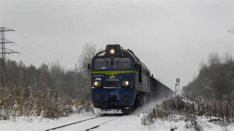 Ciężkie Pociągi Towarowe na Linii kolejowej 183 w Śnieżnych Zadymkach