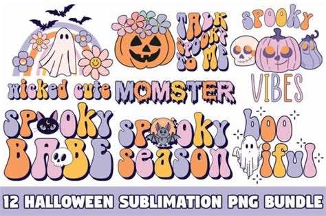 Retro Halloween Sublimation PNG Bundle Graphic By Freelingdesignhouse