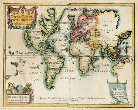 1700s “Map of the World” Remarkable Vintage Style Map - 20x24 | eBay