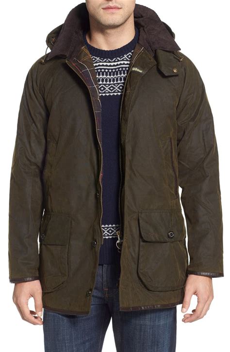 Barbour Longhurst Water Resistant Waxed Cotton Jacket With Detachable Hood Nordstrom