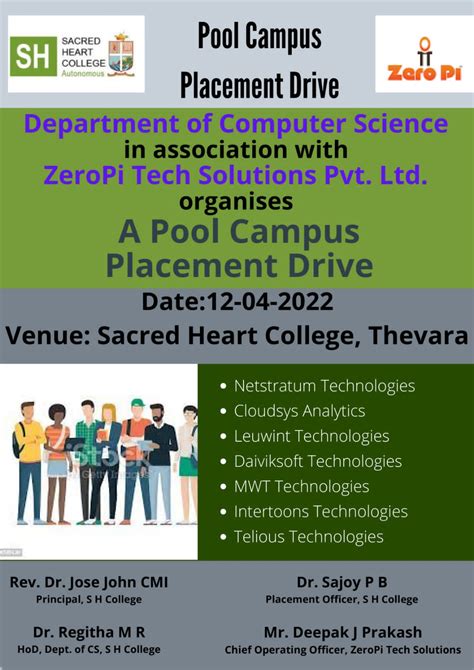 Sacred Heart College Thevara Campus Placement For IT Students SH