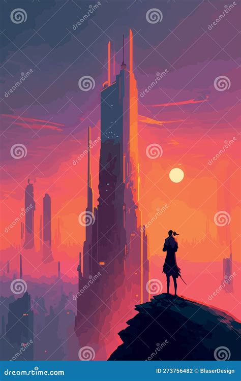 Poster Of Futuristic City. Cyberpunk World. Video Game Concept Art ...