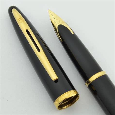 Waterman Carene Fountain Pen - Black Sea, Gold Trim, 18k Medium (Near ...