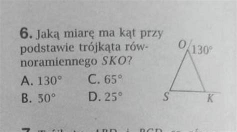 Jak Miar Ma K T Przy Podstawie Tr Jk T R Wnoramiennego Sko Prosz