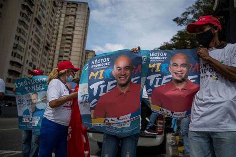 Supporters Of The United Socialist Party Of Venezuela Psuv Participate In The Closing Of The