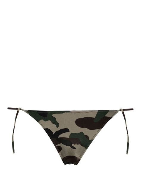 Vetements Bikini Bottom Con Estampado Militar Verde Farfetch Mx