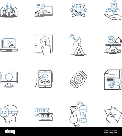 Electronic Marketplace Line Icons Collection E Commerce Online