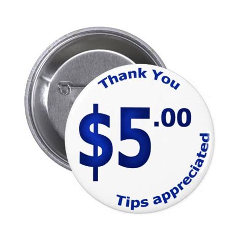 $5 Thank You Button | Zazzle