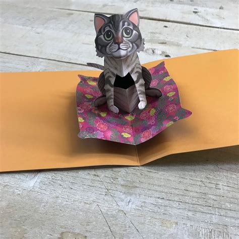 Pop Up Card Cat On A Mat Design By 2totango Etsy