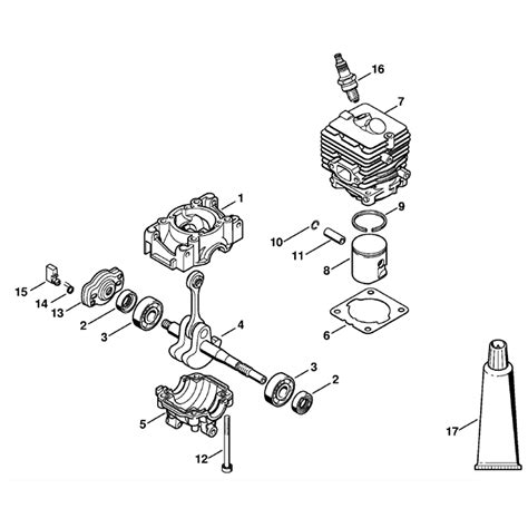 Stihl FS 50 Brushcutter FS50C EL Parts Diagram Crankcase Cylinder