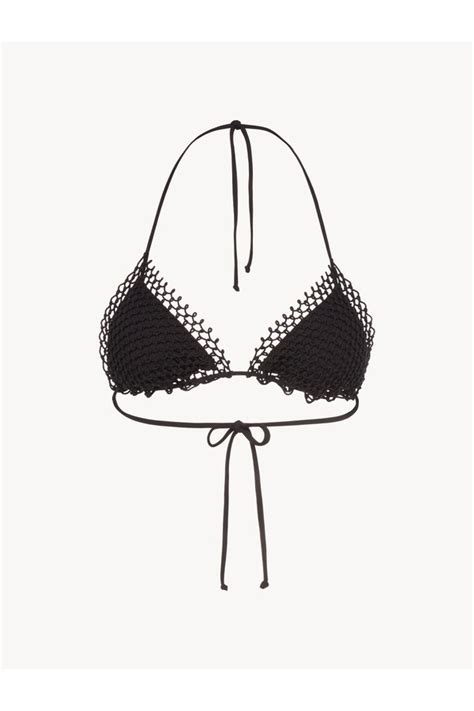 La Perla Triangle Bikini Top In Black With Soutache Editorialist