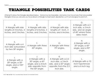 Drawing Triangles With Given Conditions Task Card Activity By Rise Over Run