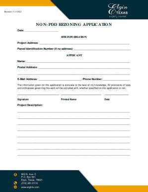 Fillable Online Non Pdd Rezoning Application Packet Fax Email Print