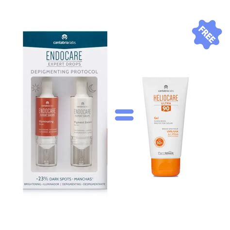 ENDOCARE EXPERT DROPS DEPIGMENTING PROTOCOL 2X10ML HELIO ULTRA GEL 90