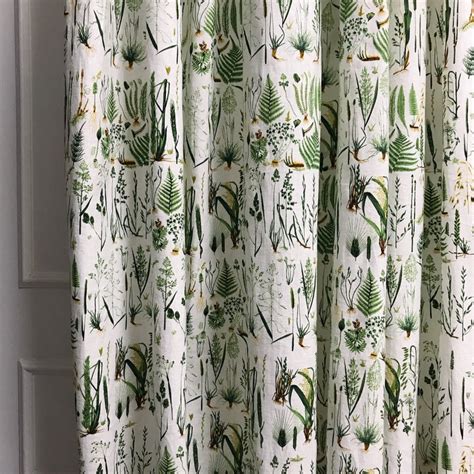 Modern Vintage Green Plants Pattern Washed Linen Cotton Etsy