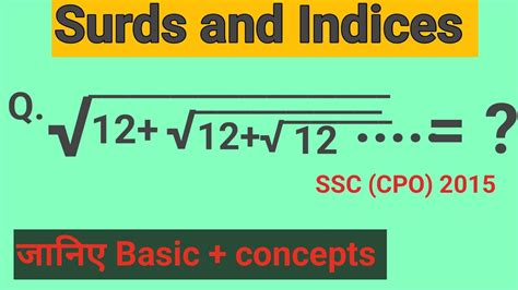 Surds Surds And Indices Surds Basic Concepts Formula How