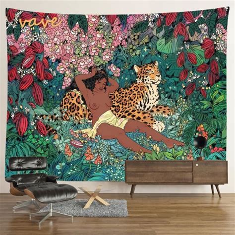 Tenture Murale Hippie Psych D Lique De Tigre D Coration De Chambre Boho